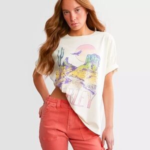 White NWT Hurley tee with multi-coloured graphics